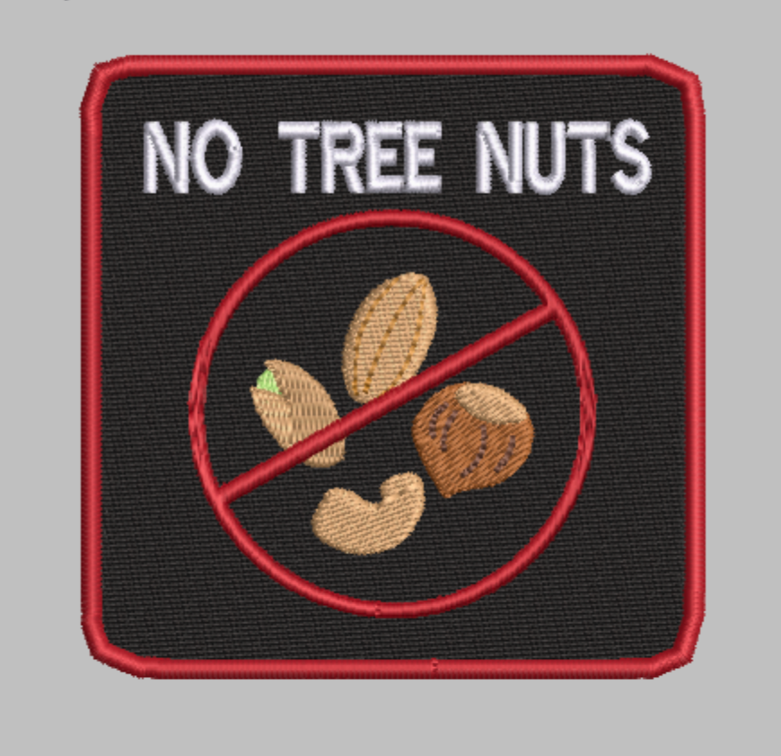 🌰 4-in-1 TREE NUT ALLERGY ALERT Machine Embroidery ITH Bundle - 3.5" Patch Files