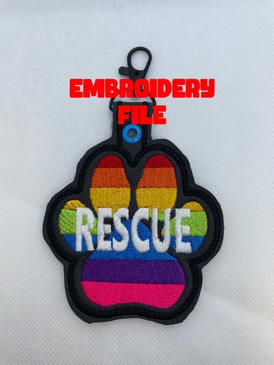 Rainbow "Rescue" Snap Tab Embroidery File (Digital Only)