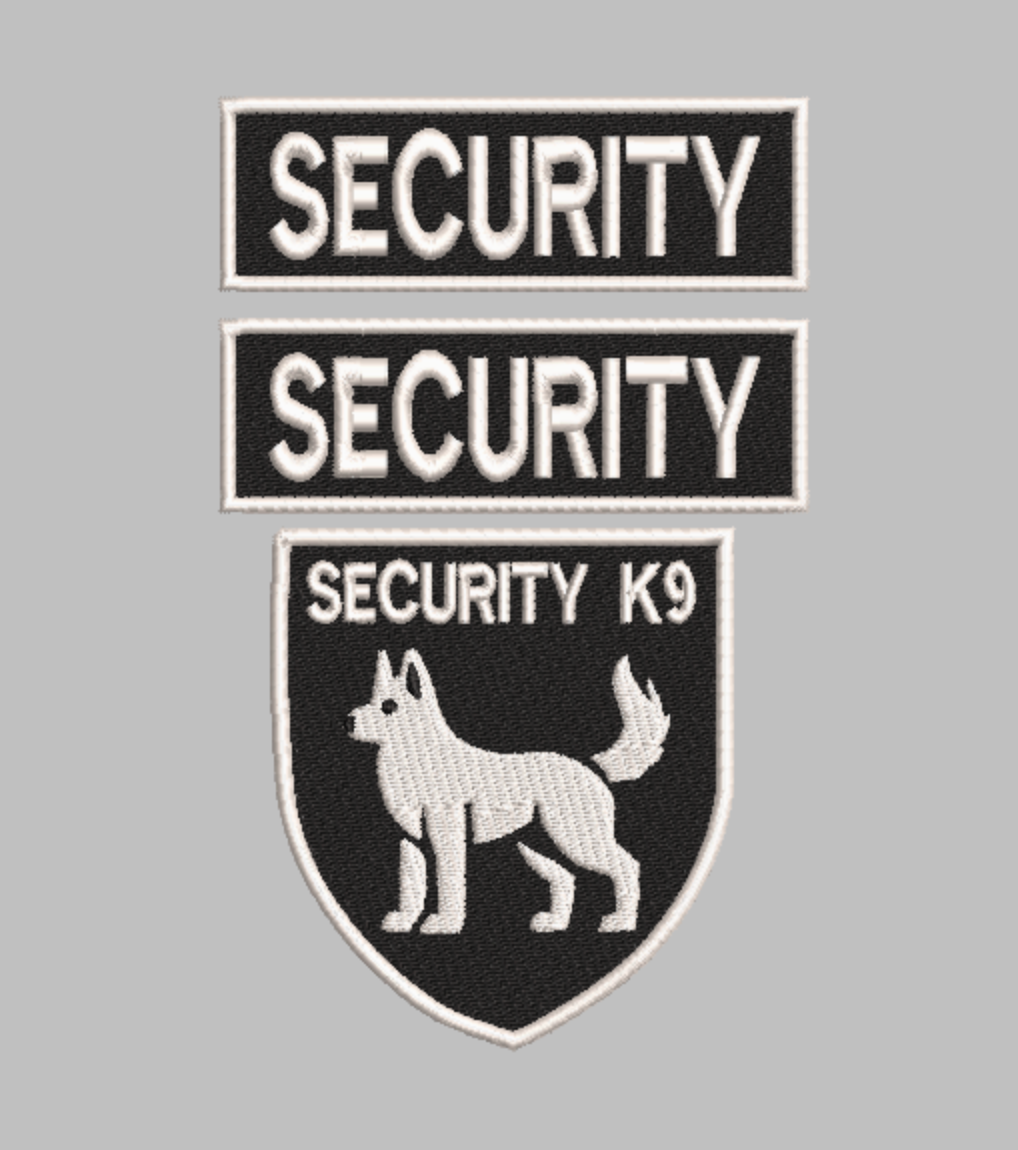 "SECURITY K9"  Patch Set Embroidery file (Digital Only)