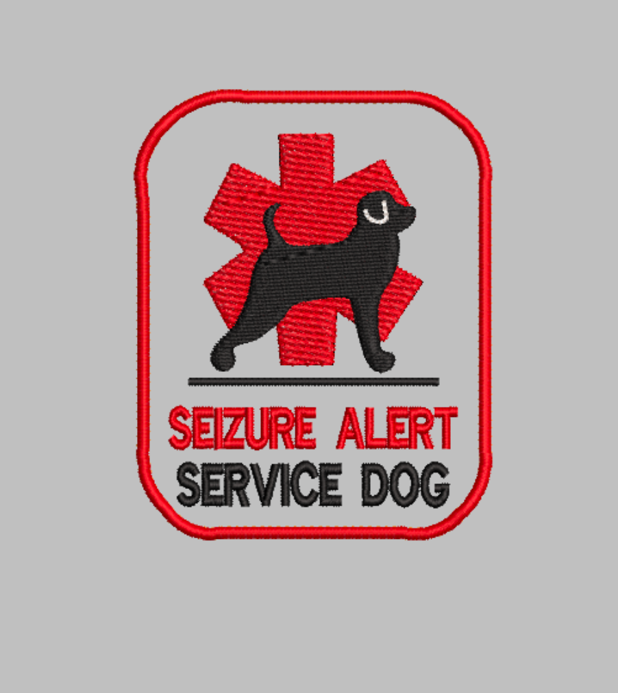 "Seizure Alert Service Dog"  patch Embroidery file (Digital Only)