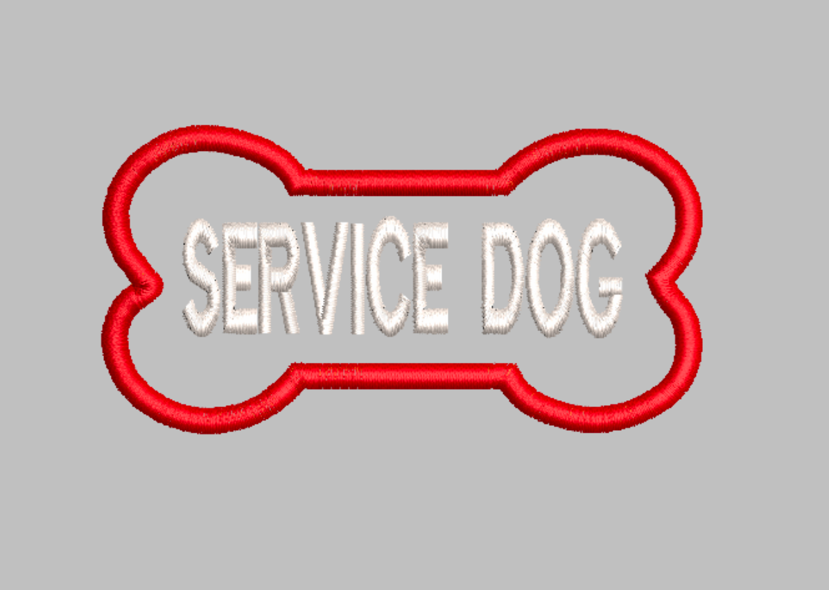 "Service Dog Bone"  patch Embroidery file (Digital Only)