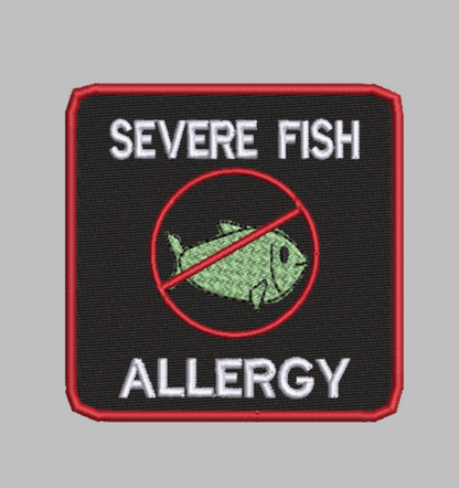 🐟 4-in-1 FISH ALLERGY Machine Embroidery ITH Bundle - 3.5" Patch Files