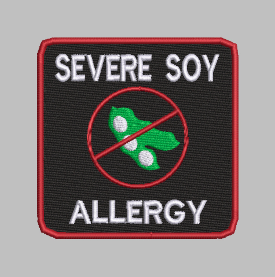 🟢 4-in-1 SOY ALLERGY ALERT Machine Embroidery ITH Bundle - 3.5" Patch Files