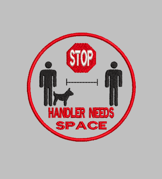 "Stop Handler Needs Space"  patch Embroidery file (Digital Only)