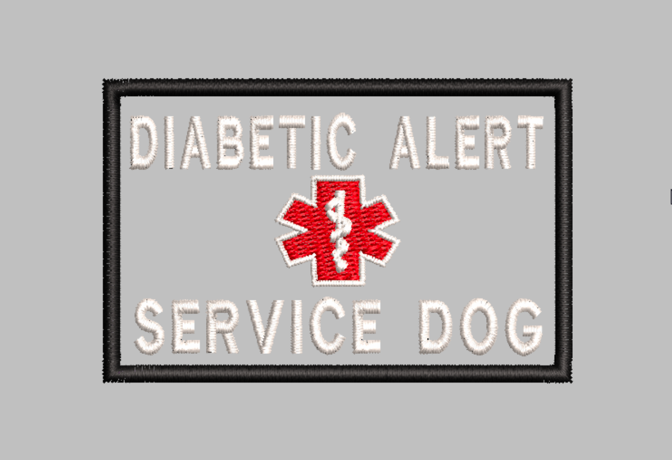Diabetic Alert Service Dog Patch Embroidery File