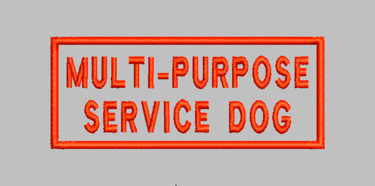 Multi-Purpose Service Dog Patch Embroidery file